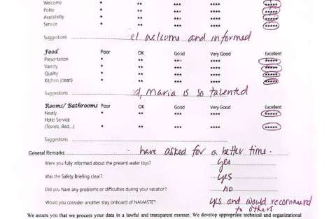 Review img # 74 of the yacht NAMASTE (SAMANA)